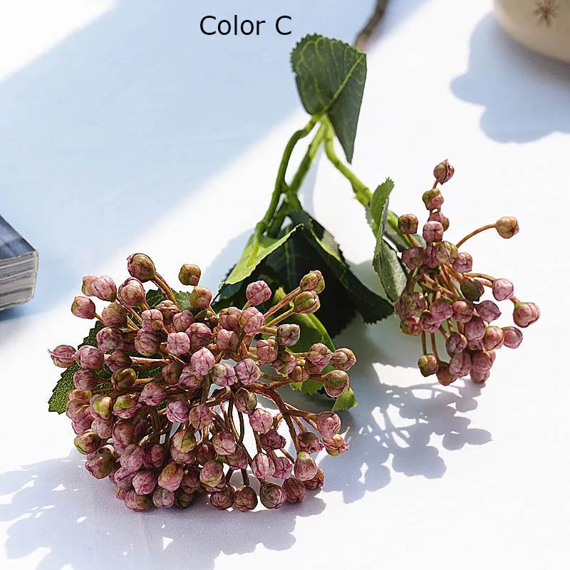 branche de baies d'hortensia artificielle pour décoration florale - vue 4 sur 11