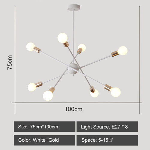 lustre moderne à leds style industriel spoutnik créatif éclairage maison - vue 12 sur 16