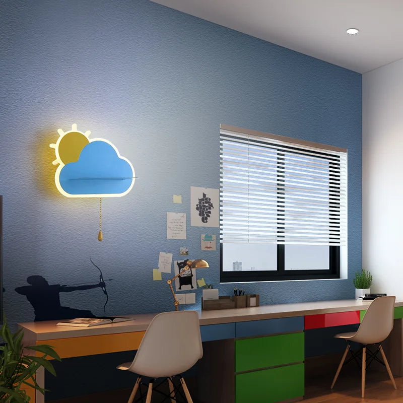 applique murale led créative en forme de nuage pour enfants - vue 4 sur 12