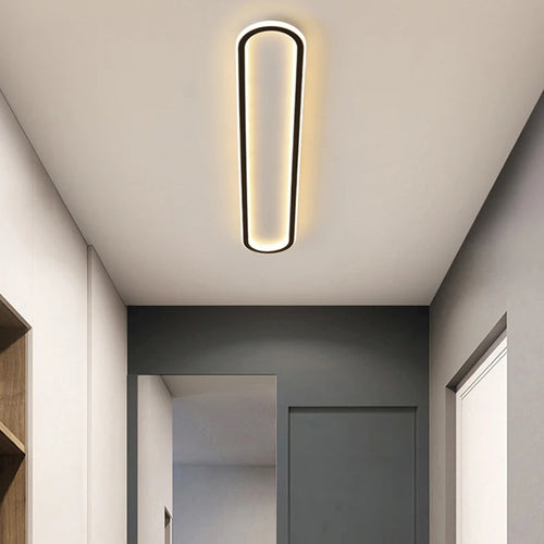 lustre led minimaliste en bande acrylique avec projecteur moderne - vue 4 sur 25