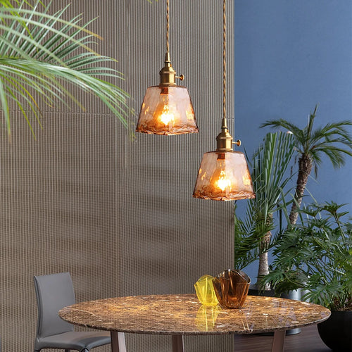 suspension en verre à texture créative et rétro moderne - vue 5 sur 18