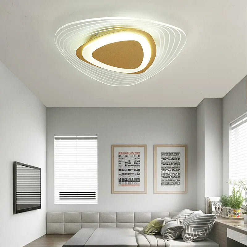 lustre led avec télécommande pour éclairage intérieur moderne - vue 3 sur 12