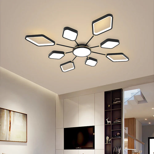 lustre led moderne avec télécommande pour intérieur élégant - vue 2 sur 9