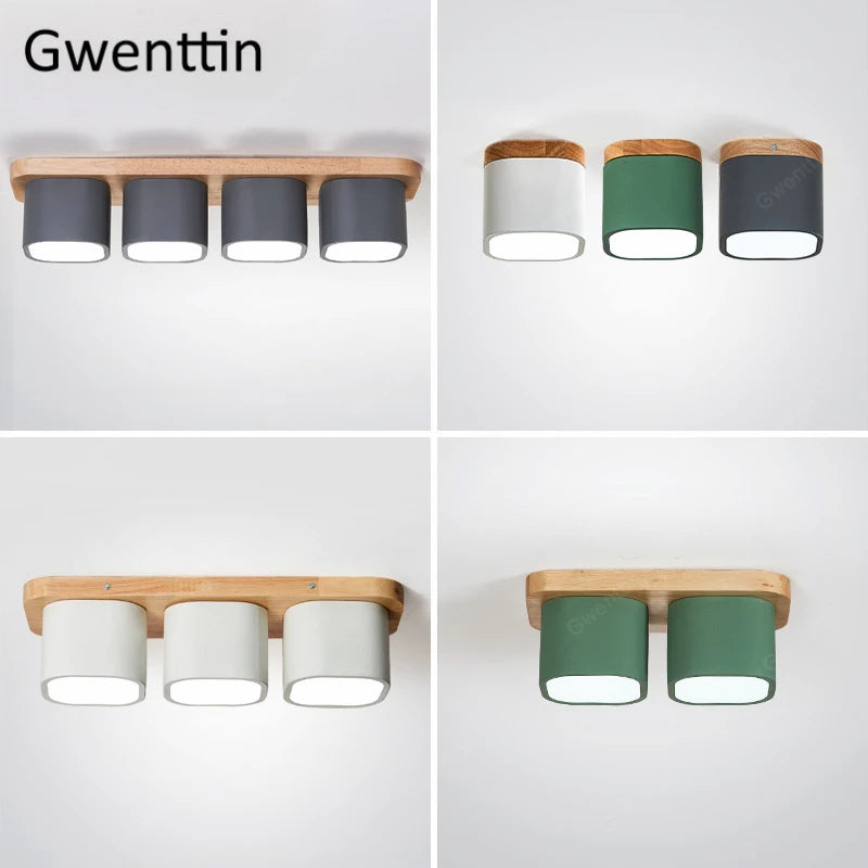 plafonnier moderne en bois et fer design nordique pour intérieur décoratif - vue 2 sur 18