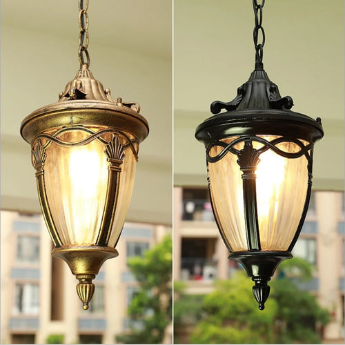 Lumière suspendue extérieure américaine pour Restaurant balcon Bar hôtel pavillon galerie lampe rétro rétro étanche lustre lumière - vue 2 sur 8