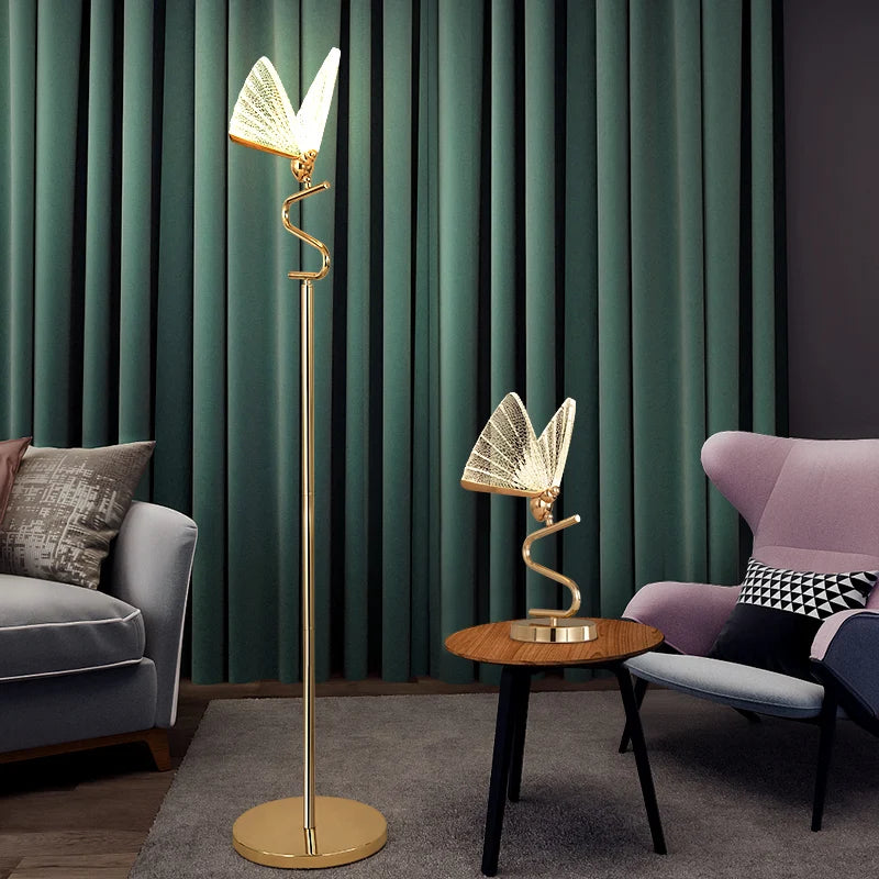 lampe à poser papillon design moderne veilleuse créative luminaire luxe - vue 1 sur 12