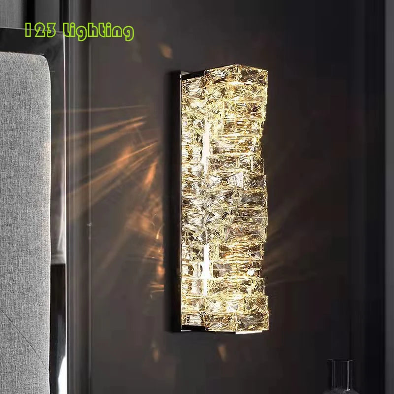 applique murale moderne en cristal décoration intérieure étoile élégante - vue 1 sur 18
