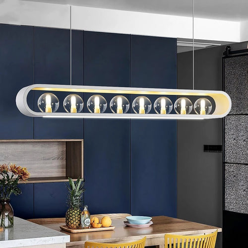 lustre design en verre transparent avec cordon réglable - vue 3 sur 12