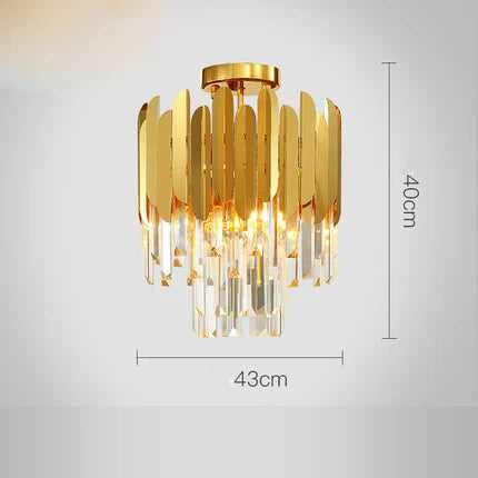 lustre en cristal design art déco en acier inoxydable avec éclairage led - vue 20 sur 19