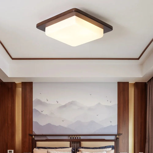 Bois véritable moderne LED lustres lumières d'intérieur pour chambre étude salon décoration de la maison lampes luminaire éclairage en caoutchouc lumière - vue 2 sur 10