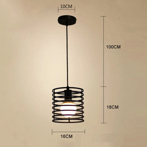 Retro Iron Cage Pendant Ceiling light Multi-Layer Round Surround Body, E27 220V Output Support Vintage Hanging Lamp - vue 7 sur 6