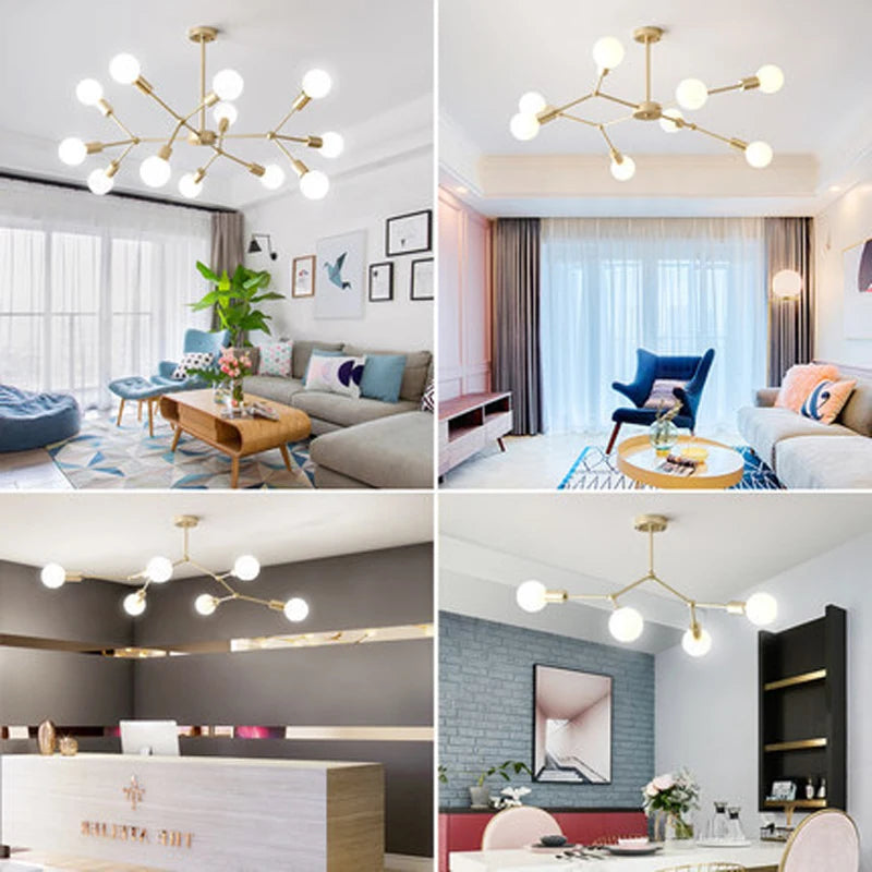 lustre moderne à plusieurs têtes pour intérieur créatif - vue 6 sur 27