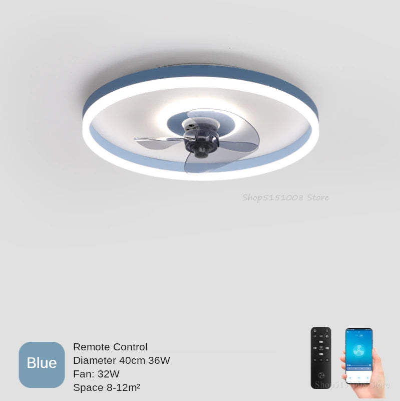 plafonnier moderne avec ventilateur et leds 3 couleurs - vue 11 sur 18