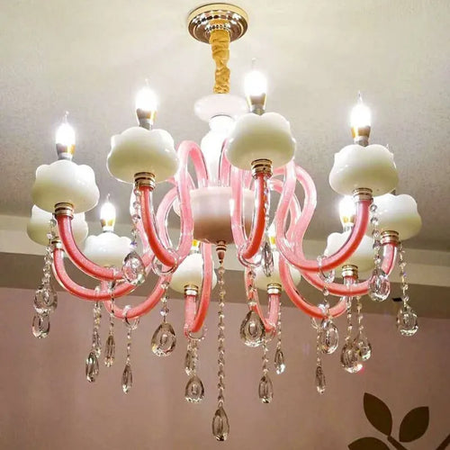 lustre moderne en cristal avec éclairage led créatif - vue 2 sur 9