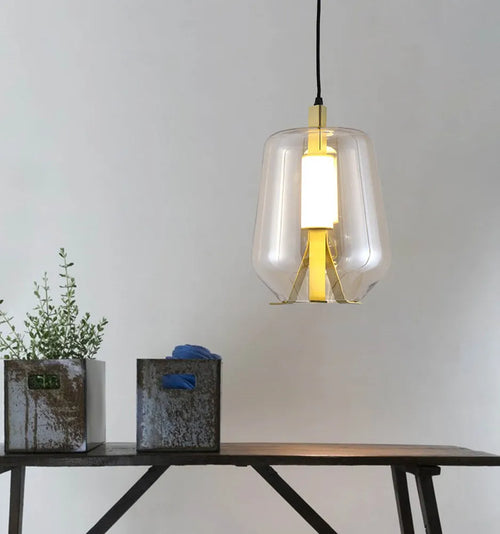 suspension vintage en verre design nordique créatif - vue 2 sur 10