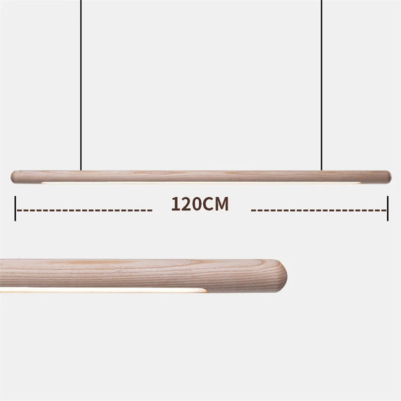 suspension design minimaliste en bois avec bande led - vue 5 sur 9