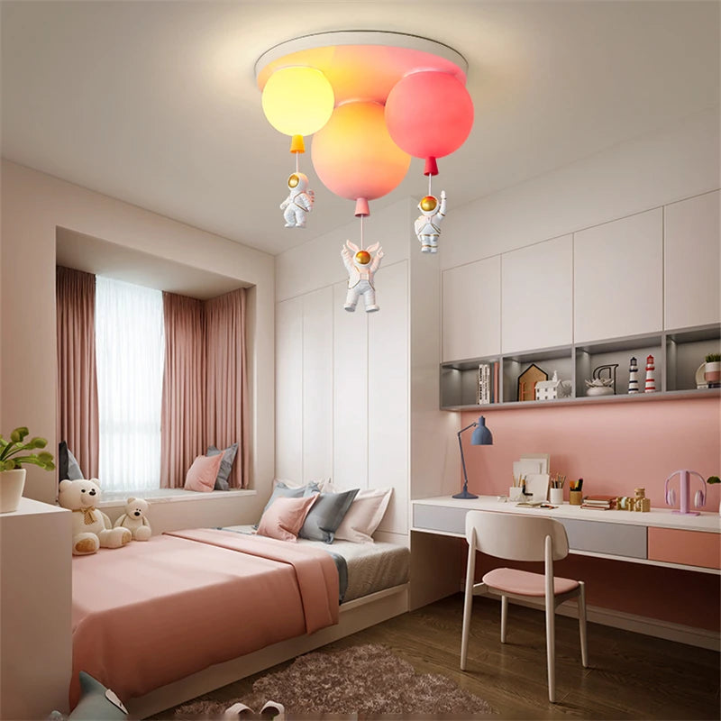 plafonnier led nordique créatif astronaute ballon pour enfants - vue 5 sur 21