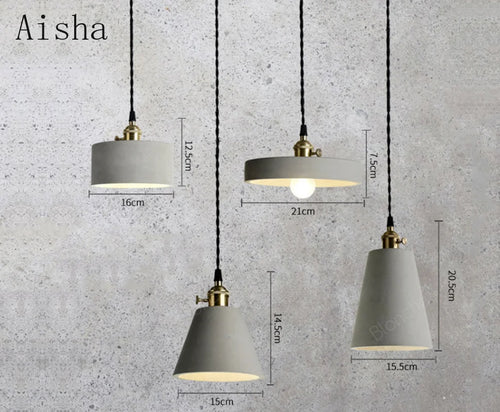 suspension industrielle en ciment pour table et bar - vue 4 sur 23