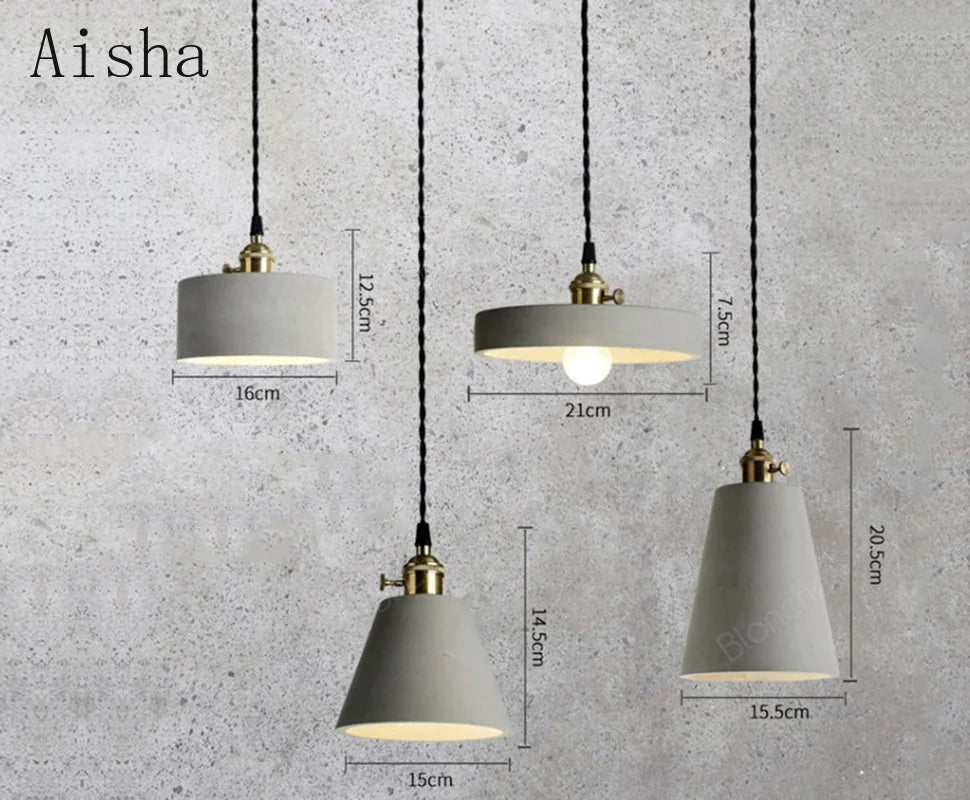 suspension industrielle en ciment pour table et bar - vue 3 sur 23