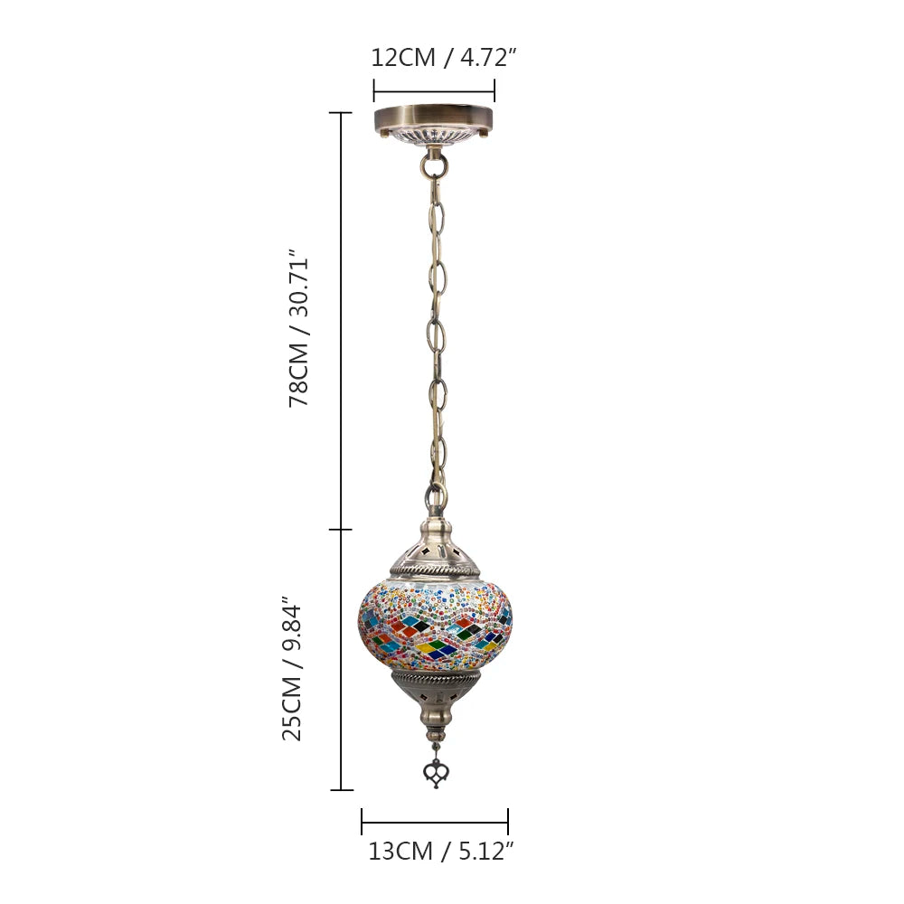suspension turque en verre mosaïque artisanale décoration méditerranéenne - vue 24 sur 27