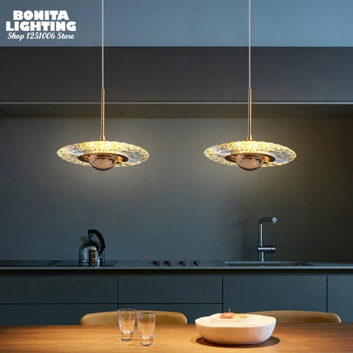 suspension moderne en acrylique forme dovni pour décoration intérieure - vue 5 sur 7