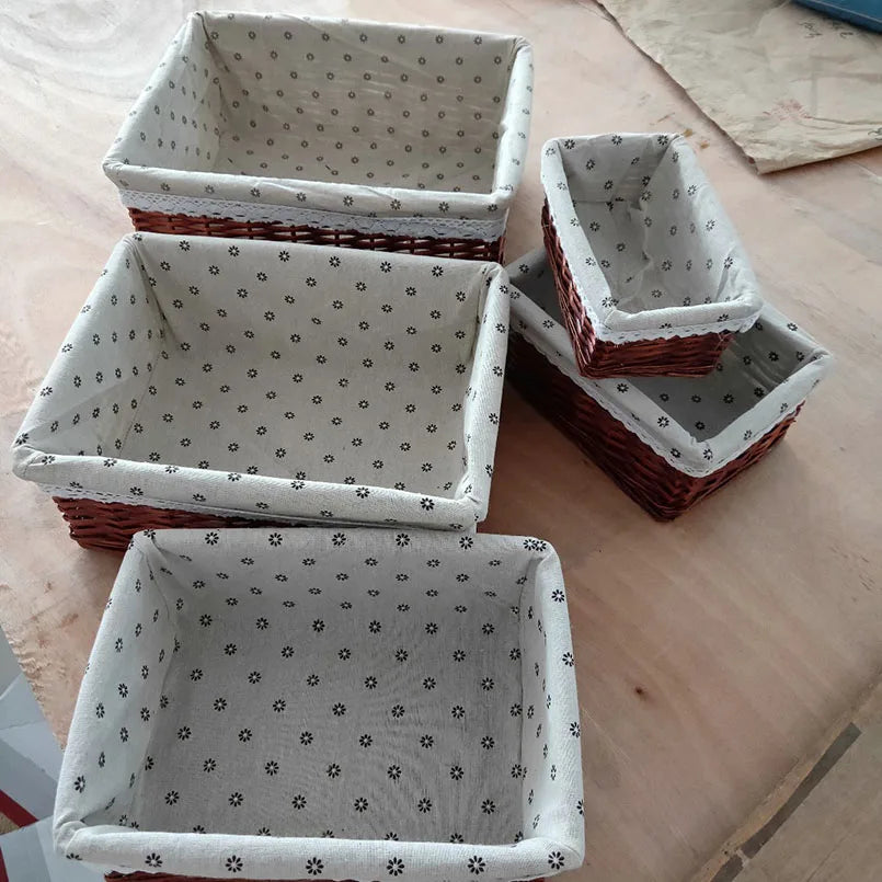 paniers de rangement en rotin faits main pour diverses utilisations - vue 5 sur 16