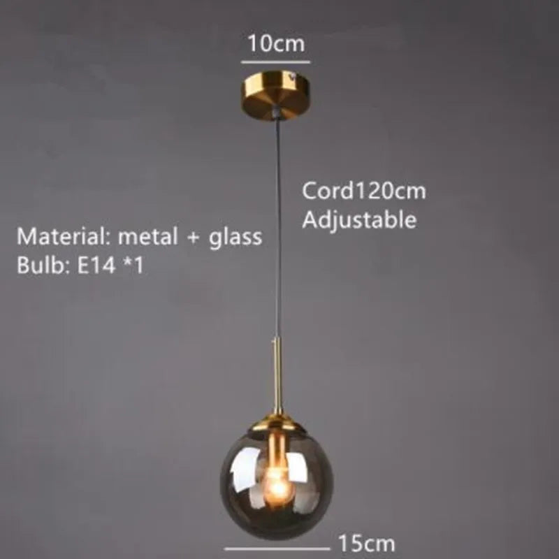 suspension en verre créative pour décoration intérieure minimaliste
