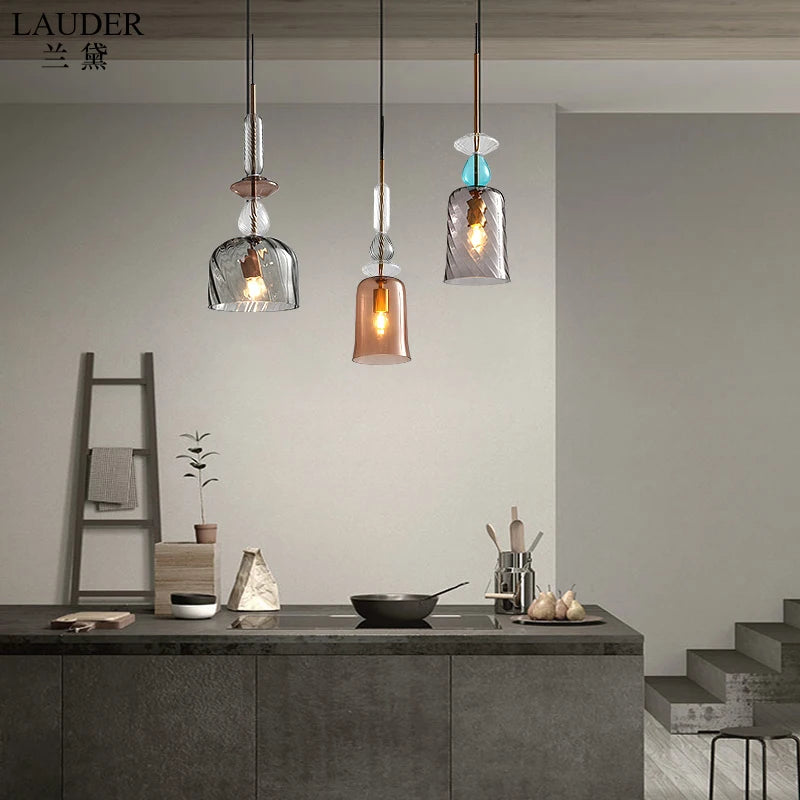 suspension lumineuse moderne en verre pour intérieur élégant - vue 4 sur 11