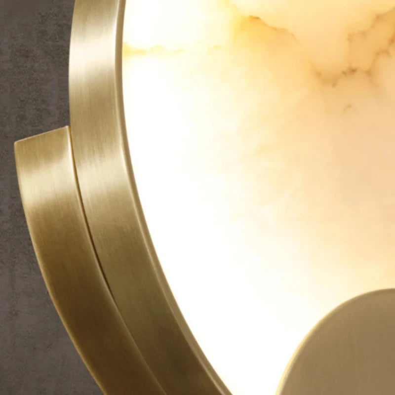 applique murale led ronde en marbre naturel design moderne pour intérieur - vue 5 sur 7