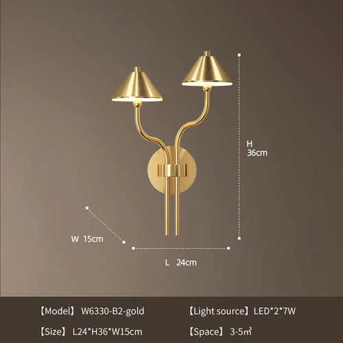 applique murale à led en forme de champignon en cuivre moderne - vue 10 sur 10
