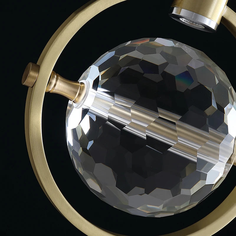 suspension LED en cristal design nordique luxueux - vue 4 sur 8