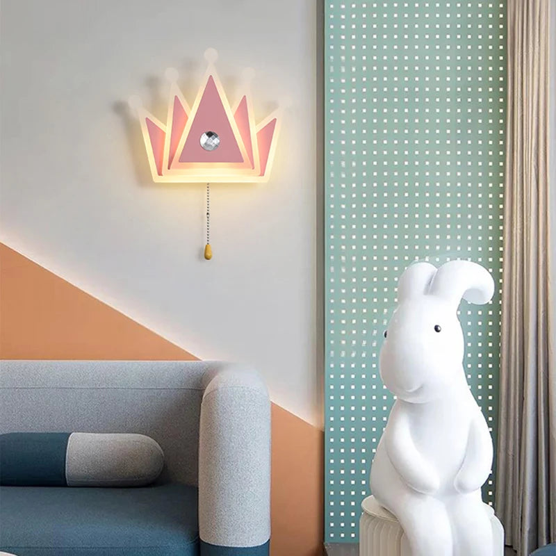applique murale couronne dessin animé avec télécommande pour enfants filles - vue 2 sur 8