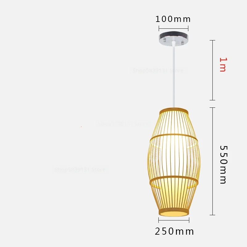 luminaire suspendu en bambou chinois pour restaurant hôtel - vue 22 sur 29