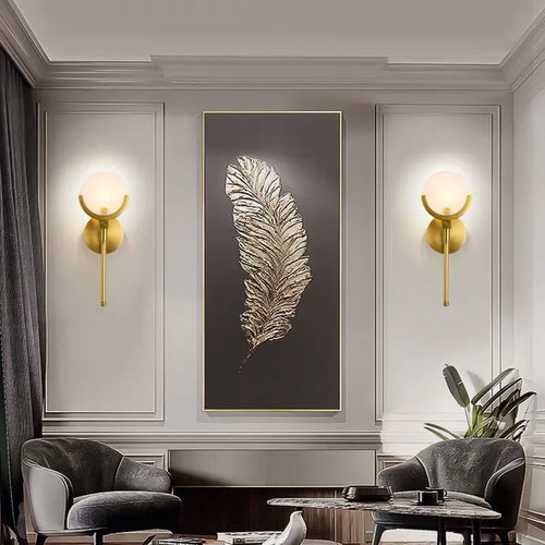 applique murale en cuivre éclairage led créatif nordique moderne - vue 3 sur 8