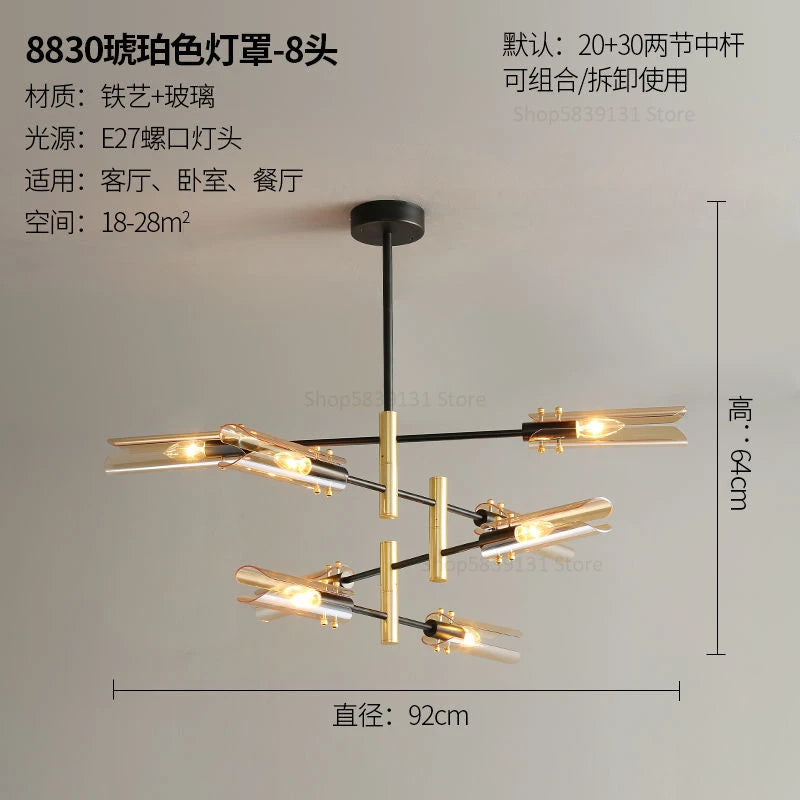 lustre en verre au design nordique et créatif - vue 11 sur 12