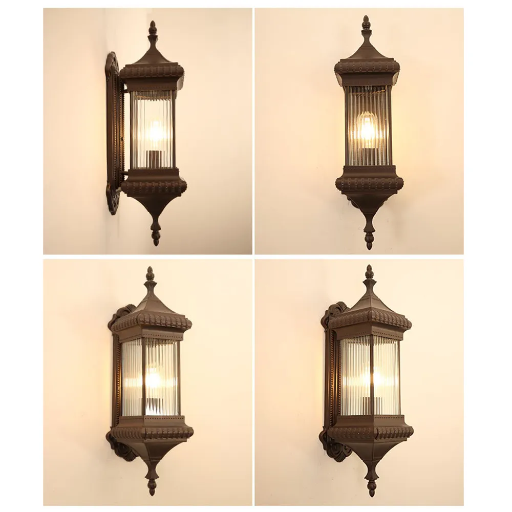 SANDIY Vintage applique extérieure rétro porche lampe Europe Villa applique étanche extérieur jardin cour Luminaire café E26/E27 - vue 5 sur 8