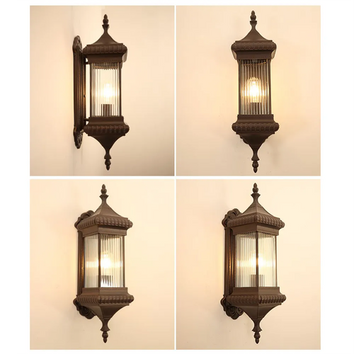 SANDIY Vintage applique extérieure rétro porche lampe Europe Villa applique étanche extérieur jardin cour Luminaire café E26/E27 - vue 5 sur 8