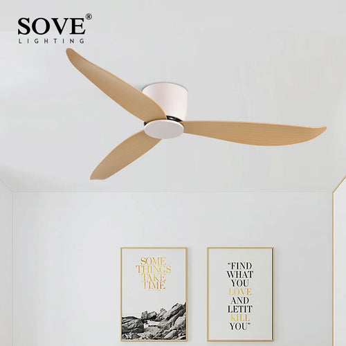 SOVE moderne noir blanc plancher bas moteur à courant continu 30W ventilateurs de plafond avec télécommande ventilateur de plafond Simple sans lumière ventilateur de maison 220V - vue 5 sur 14