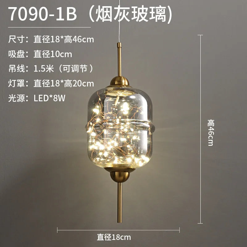 suspension moderne en verre créatif pour bar et magasin - vue 11 sur 11