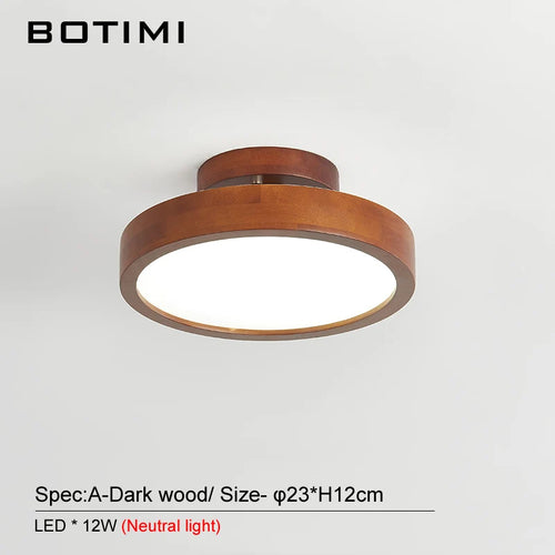 Plafonnier rond japonais en bois naturel - vue 8 sur 9