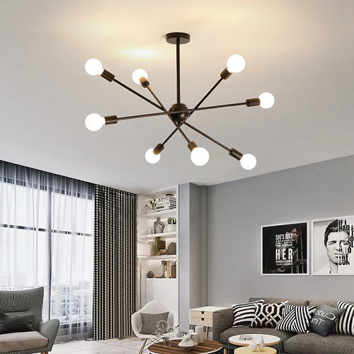Plafond moderne à LEDs lustre lumière salon chambre industrielle spoutnik lustres suspension lampe créative éclairage maison décor - vue 3 sur 16