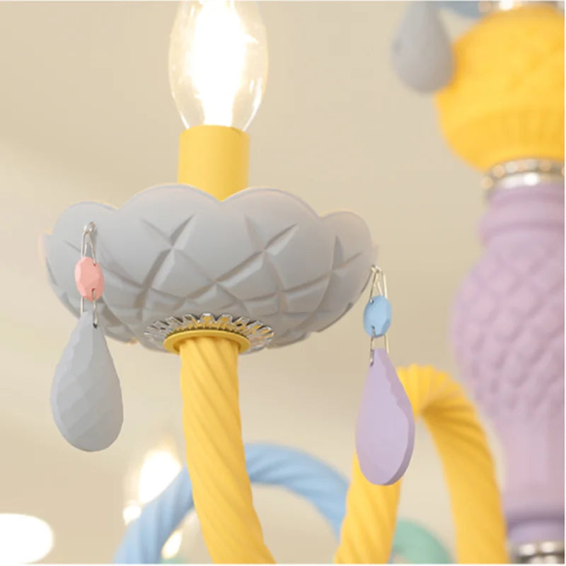 lustre arc-en-ciel pour enfants style macarone kawaii led - vue 6 sur 14
