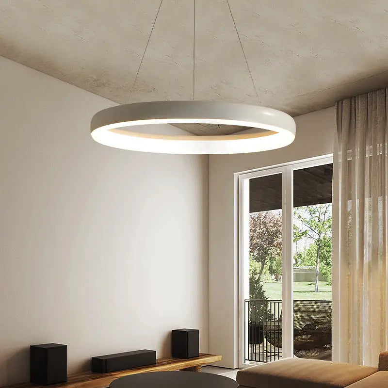 Lustre de salon circulaire moderne minimaliste - vue 4 sur 8