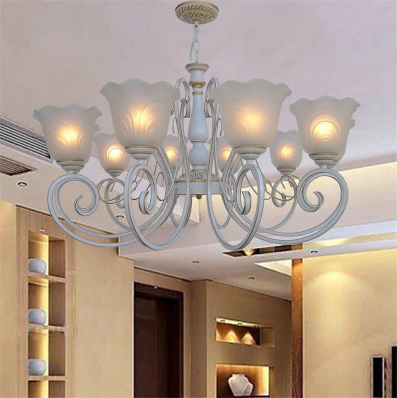 lustre vintage en fer forgé style européen éclairage rétro - vue 4 sur 6