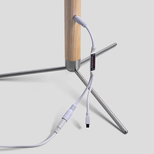 Lampadaire sur pied en bois à LED - vue 6 sur 8