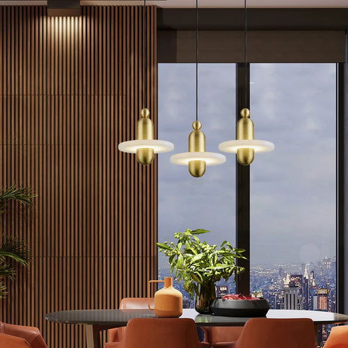 suspension moderne en marbre pour éclairage intérieur décoratif - vue 4 sur 9