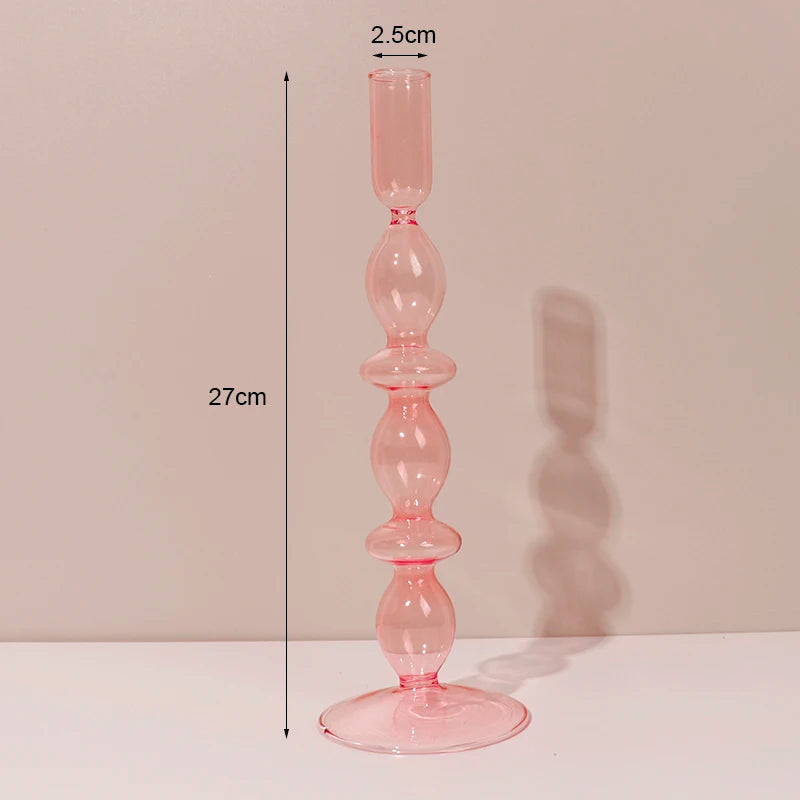 bougeoirs en verre rétro classiques pour décoration de mariage et intérieure - vue 10 sur 17