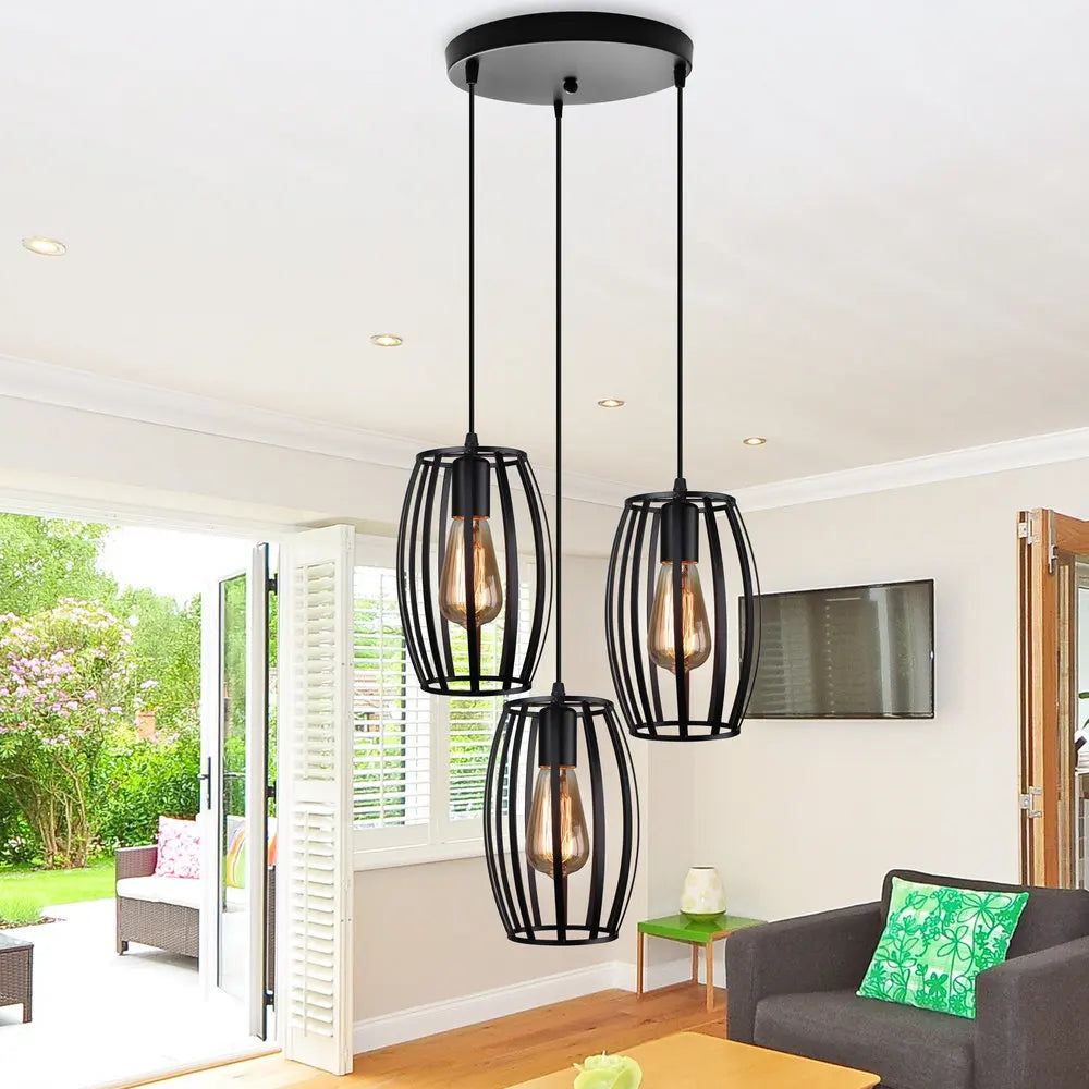 lampe suspendue vintage minimaliste cage fer loft nordique