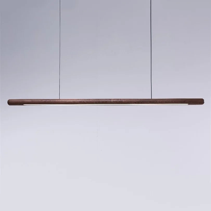 suspension design minimaliste en bois avec bande led - vue 4 sur 9