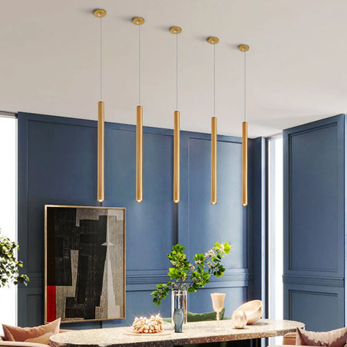 Cylindre Long Tube suspension LED lumières magasin Bar comptoir île suspension lampe fond salle à manger restaurant suspension lumière - vue 6 sur 12